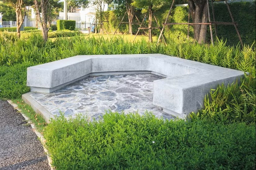Construction and Fitting of Custom Concrete Garden Sitting Benches