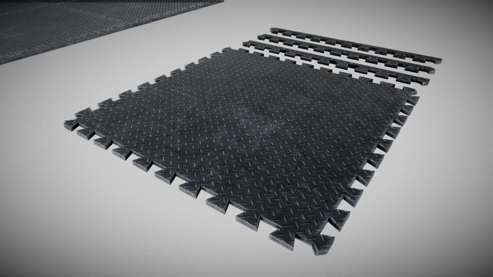 Structural Layout Placement of Custom Interlocking Rubber Fitness Tiles