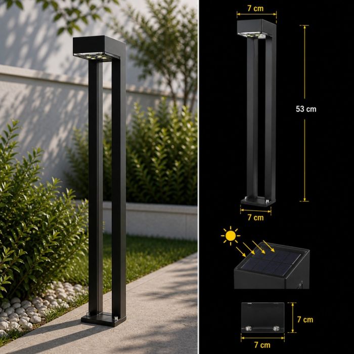 Solar garden pole wall 100 lumen color 3000 Kelvin