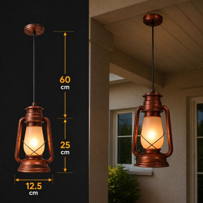 Copper lantern with base IP44 - E27